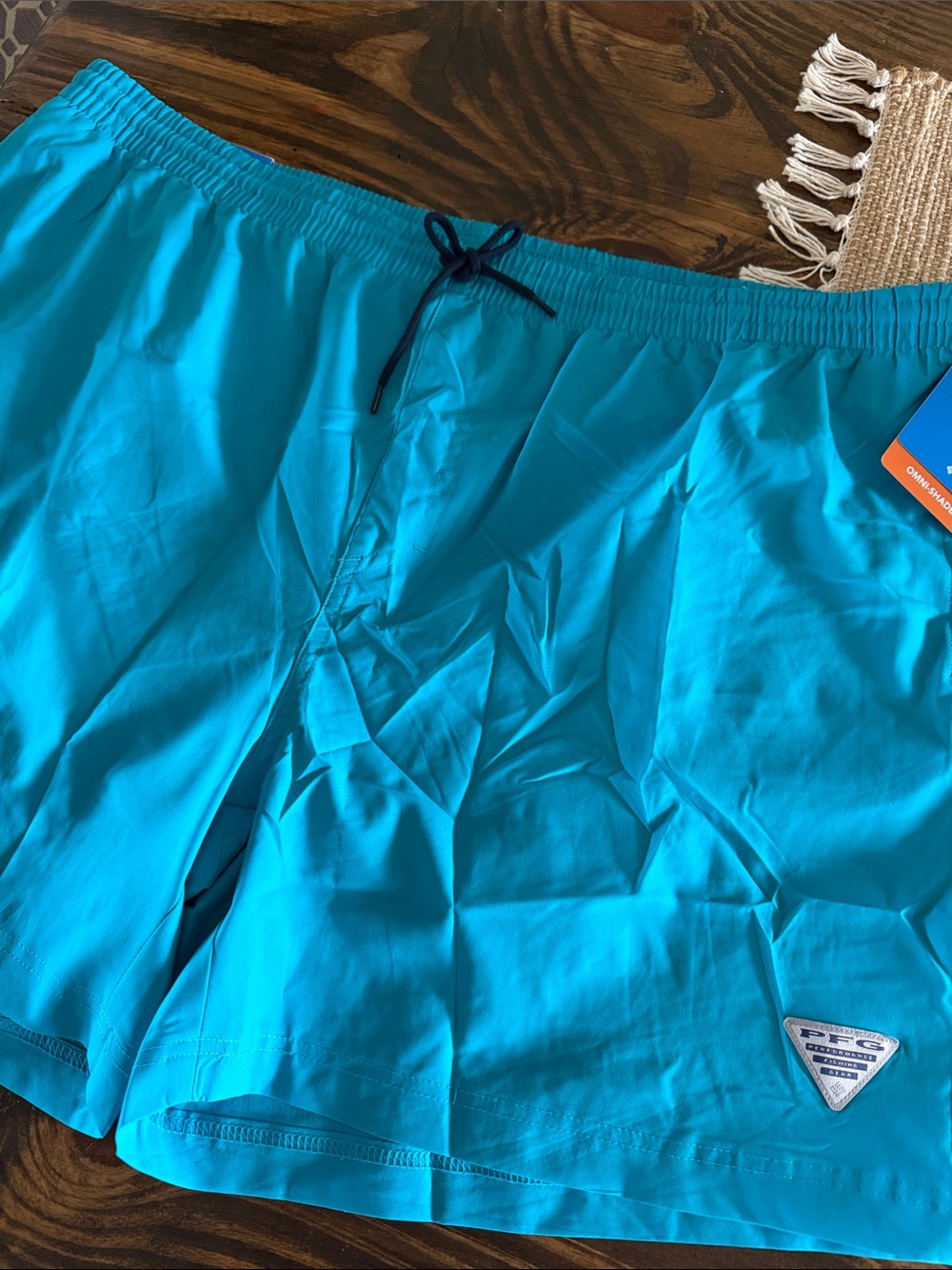 NWT Men's Columbia Turquoise Swim Trunks - Performance Swim Shorts